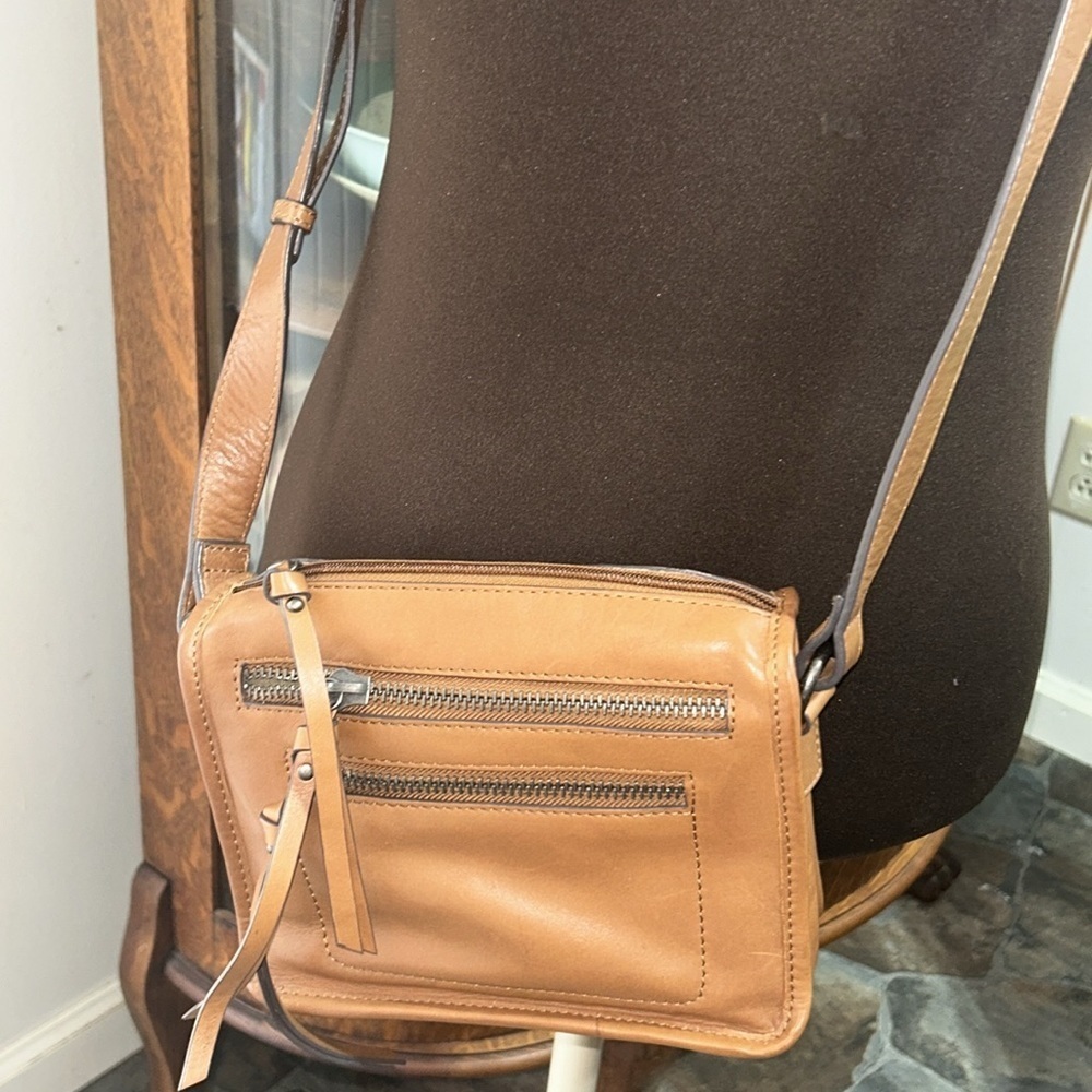 Clarks Tan Leather Crossbody Bag